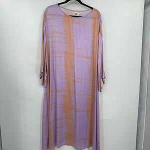 Norblack Norwhite Orange Purple Oversized Sonne Tie-Dye Tunic Dress Large